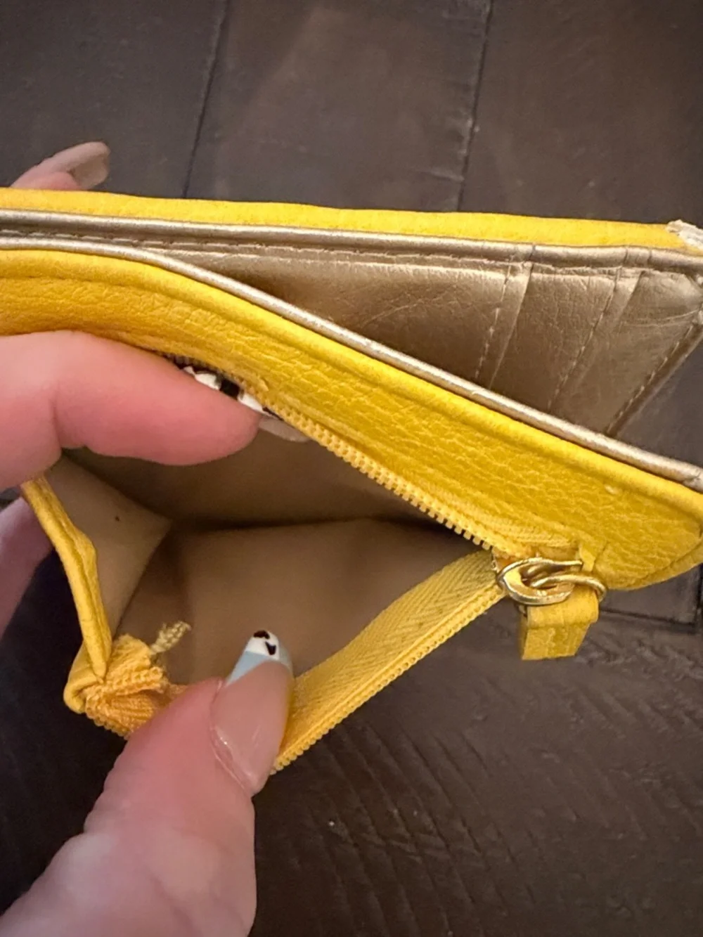 Buxton Yellow Cutout Pattern Wallet with Silver Logo Plaque
